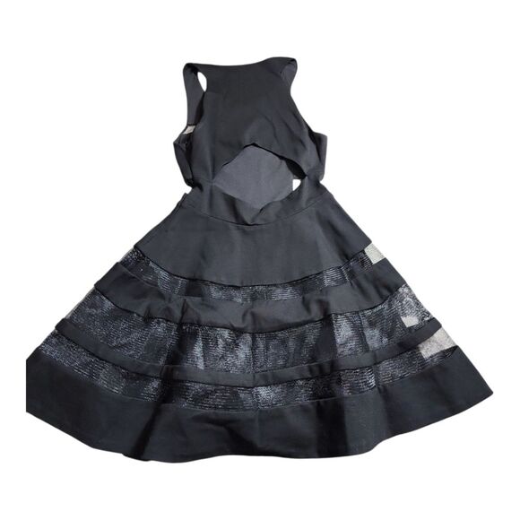 Parker Black Party Short Night Out Dress Size XS Rayon Cocktail Dress Keyhole - Picture 11 of 11